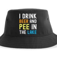 I Drink Beer I Pee In The Lake Funny Summer Vacation Sustainable Bucket Hat