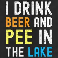 I Drink Beer I Pee In The Lake Funny Summer Vacation 11oz C Handle Ceramic Mug