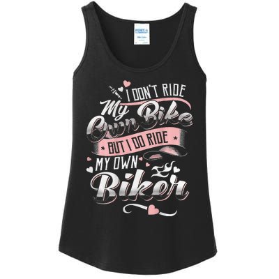 I DonT Care My Own Bike But I Do Ride My Own Biker On Back Ladies Essential Tank