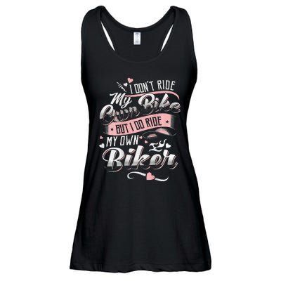 I DonT Care My Own Bike But I Do Ride My Own Biker On Back Ladies Essential Flowy Tank