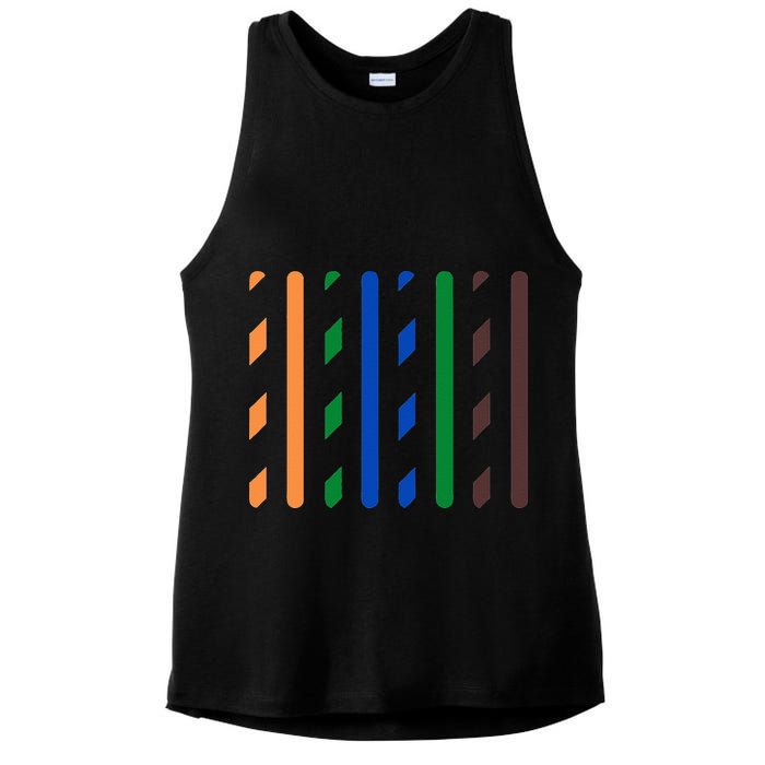 IT Data Cable RJ45 T568B Pinout Funny Data Technician Gift Ladies PosiCharge Tri-Blend Wicking Tank