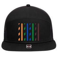 IT Data Cable RJ45 T568B Pinout Funny Data Technician Gift 7 Panel Mesh Trucker Snapback Hat