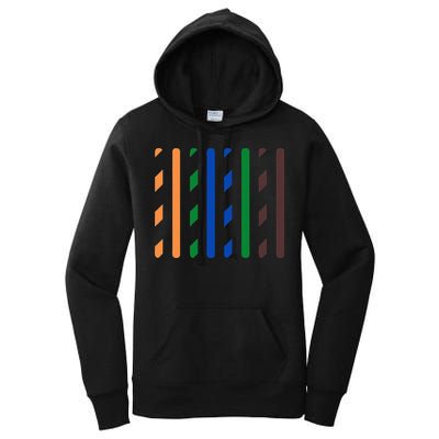 IT Data Cable RJ45 T568B Pinout Funny Data Technician Gift Women's Pullover Hoodie