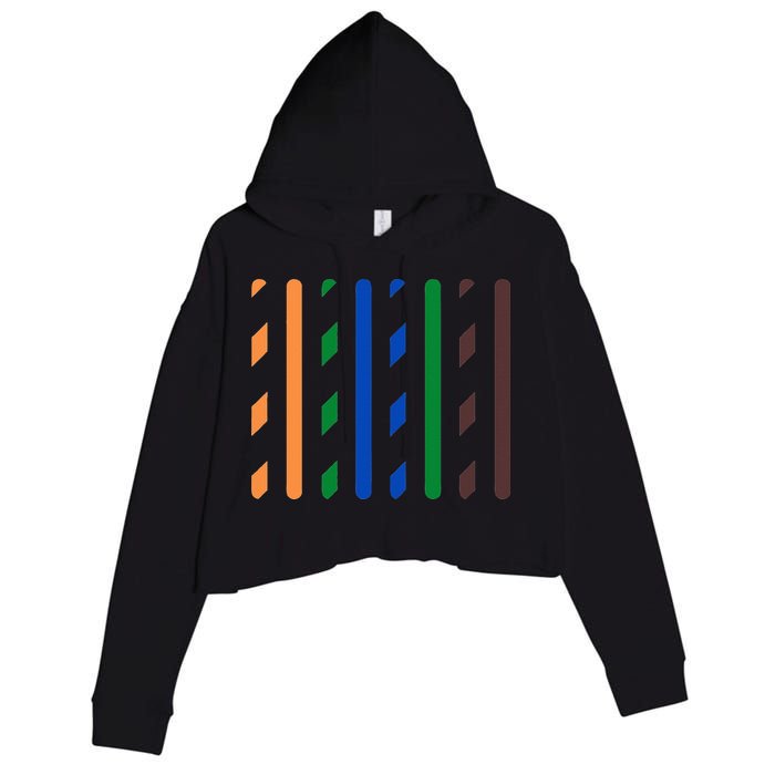 IT Data Cable RJ45 T568B Pinout Funny Data Technician Gift Crop Fleece Hoodie