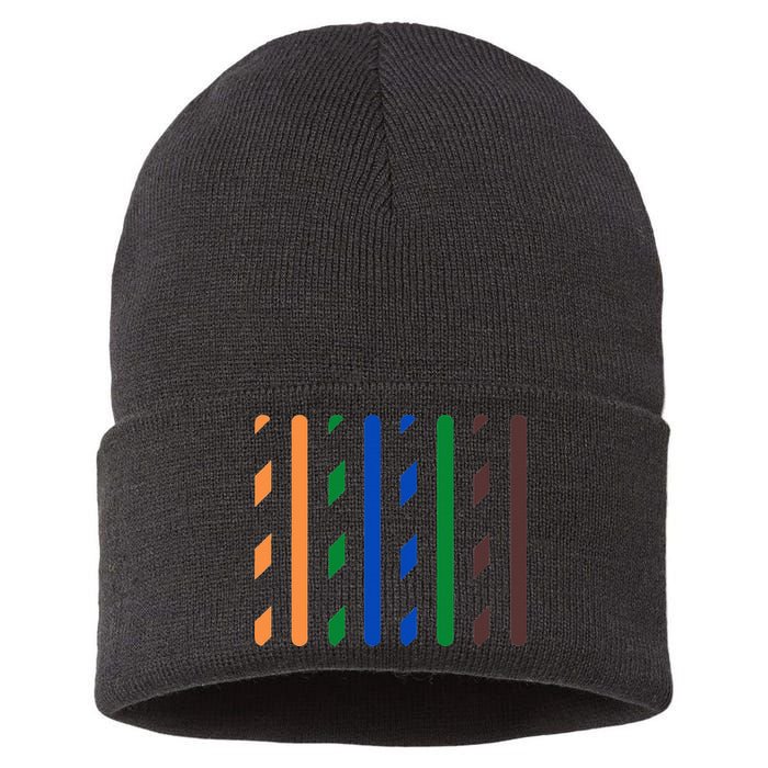 IT Data Cable RJ45 T568B Pinout Funny Data Technician Gift Sustainable Knit Beanie