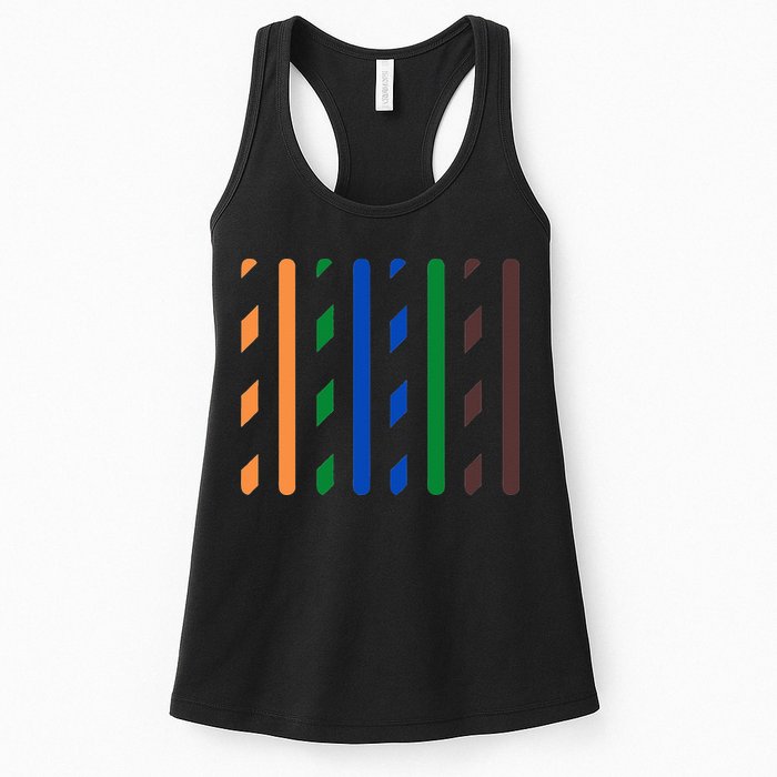 IT Data Cable RJ45 T568B Pinout Funny Data Technician Gift Womens Tank Top