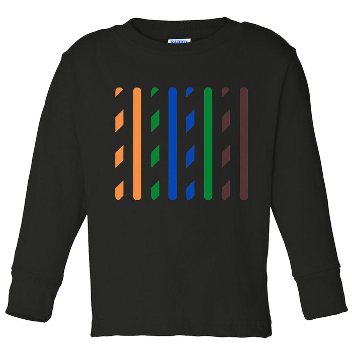 IT Data Cable RJ45 T568B Pinout Funny Data Technician Gift Toddler Long Sleeve Shirt