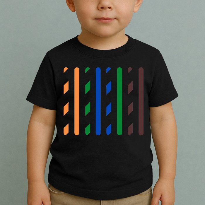 IT Data Cable RJ45 T568B Pinout Funny Data Technician Gift Toddler T-Shirt