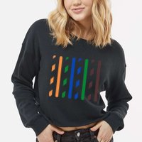 IT Data Cable RJ45 T568B Pinout Funny Data Technician Gift Cropped Pullover Crew
