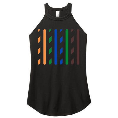 IT Data Cable RJ45 T568B Pinout Funny Data Technician Gift Women's Perfect Tri Rocker Tank