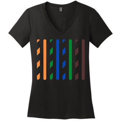 IT Data Cable RJ45 T568B Pinout Funny Data Technician Gift Women's V-Neck T-Shirt