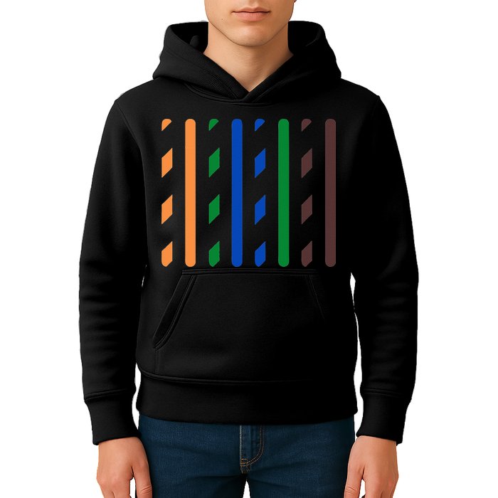 IT Data Cable RJ45 T568B Pinout Funny Data Technician Gift Kids Hoodie