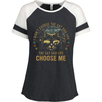 I Didn't Choose The Cat Dad Life The Cat Dad Life Choose Me Enza Ladies Jersey Colorblock Tee