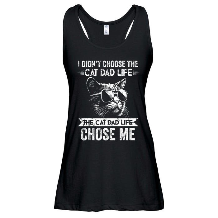 I Didnt Choose The Cat Dad Life The Cat Dad Life Chose Me Ladies Essential Flowy Tank