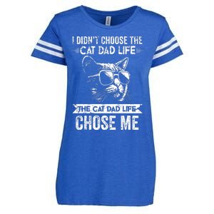 I Didnt Choose The Cat Dad Life The Cat Dad Life Chose Me Enza Ladies Jersey Football T-Shirt