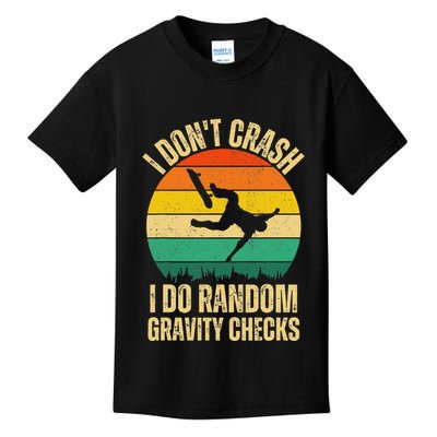 I DonT Crash I Do Random Gravity Checks Skateboard Skaters Kids T-Shirt