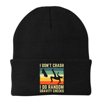 I Don't Crash I Do Random Gravity Checks Skateboard Knit Cap Winter Beanie
