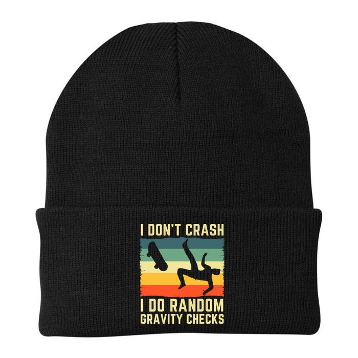 I Don't Crash I Do Random Gravity Checks Skateboard Knit Cap Winter Beanie