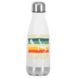 I Don't Crash I Do Random Gravity Checks Skateboard Stainless Steel Insulated Water Bottle