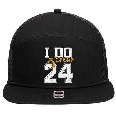 I Do Crew Bride 2024 Squad Bridal Party Bachelorette Shower  7 Panel Mesh Trucker Snapback Hat