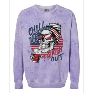 Independence Day Chill The Fourth Out Colorblast Crewneck Sweatshirt