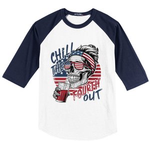 Independence Day Chill The Fourth Out Baseball Sleeve Shirt