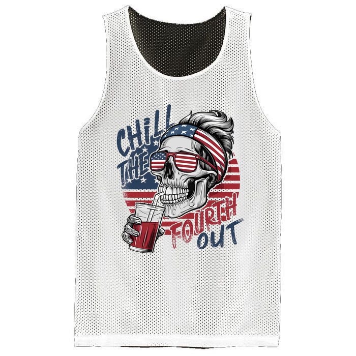 Independence Day Chill The Fourth Out Mesh Reversible Basketball Jersey Tank