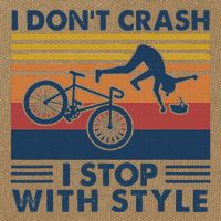I DonT Crash I Stop With Style Bicycle Funny Cotton Canvas Backpack