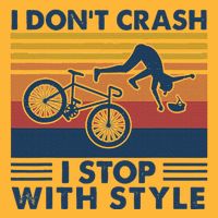 I DonT Crash I Stop With Style Bicycle Funny Pom Pom 12in Knit Beanie