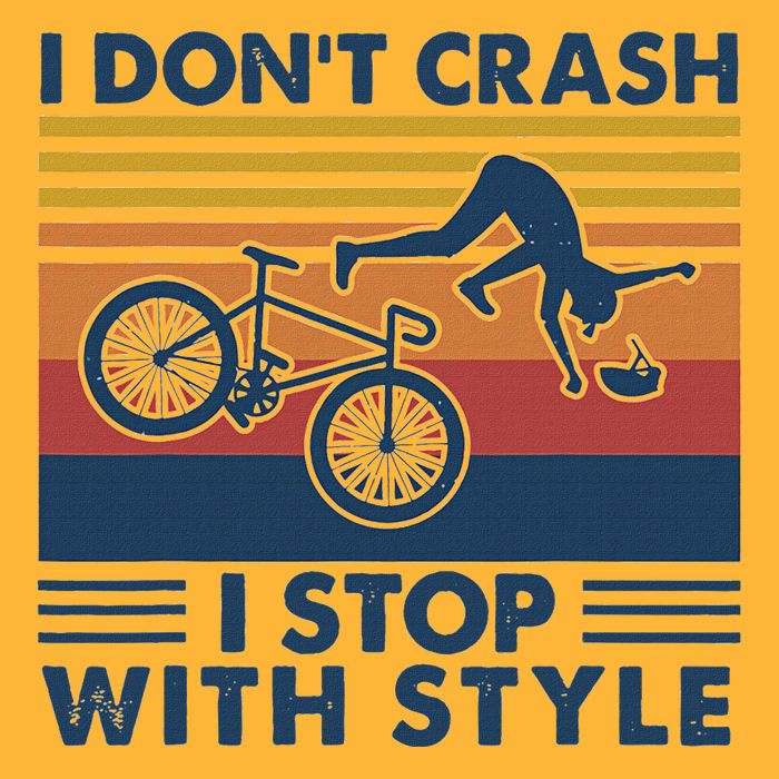 I DonT Crash I Stop With Style Bicycle Funny Pom Pom 12in Knit Beanie