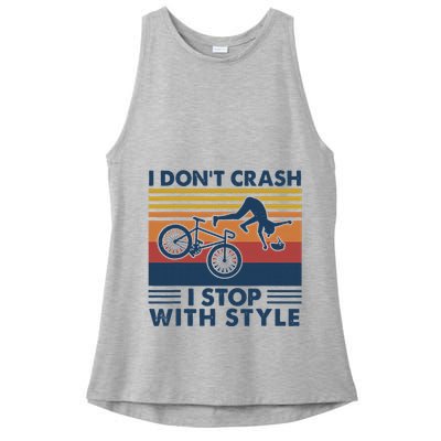 I DonT Crash I Stop With Style Bicycle Funny Ladies PosiCharge Tri-Blend Wicking Tank