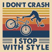 I DonT Crash I Stop With Style Bicycle Funny Zip Tote Bag