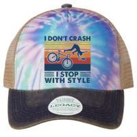 I DonT Crash I Stop With Style Bicycle Funny Legacy Tie Dye Trucker Hat