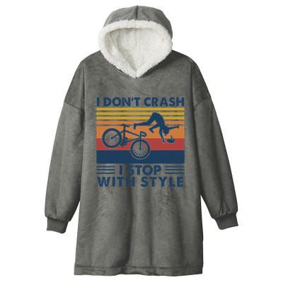 I DonT Crash I Stop With Style Bicycle Funny Hooded Wearable Blanket