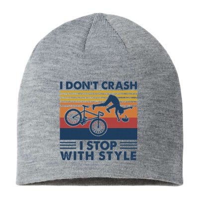 I DonT Crash I Stop With Style Bicycle Funny Sustainable Beanie