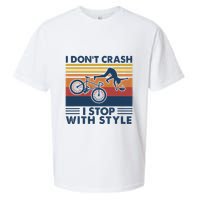 I DonT Crash I Stop With Style Bicycle Funny Sueded Cloud Jersey T-Shirt