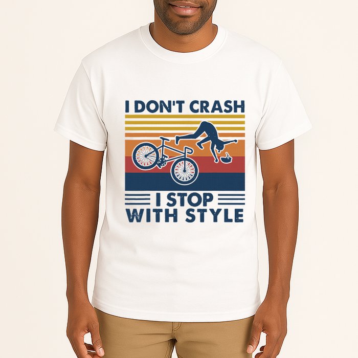 I DonT Crash I Stop With Style Bicycle Funny Tall T-Shirt