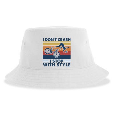 I DonT Crash I Stop With Style Bicycle Funny Sustainable Bucket Hat