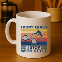 I DonT Crash I Stop With Style Bicycle Funny Mug