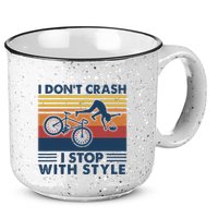 I DonT Crash I Stop With Style Bicycle Funny 15oz Campfire Ceramic Mug