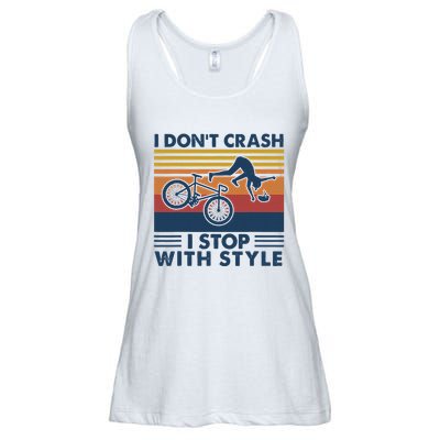I DonT Crash I Stop With Style Bicycle Funny Ladies Essential Flowy Tank