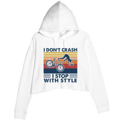I DonT Crash I Stop With Style Bicycle Funny Crop Fleece Hoodie