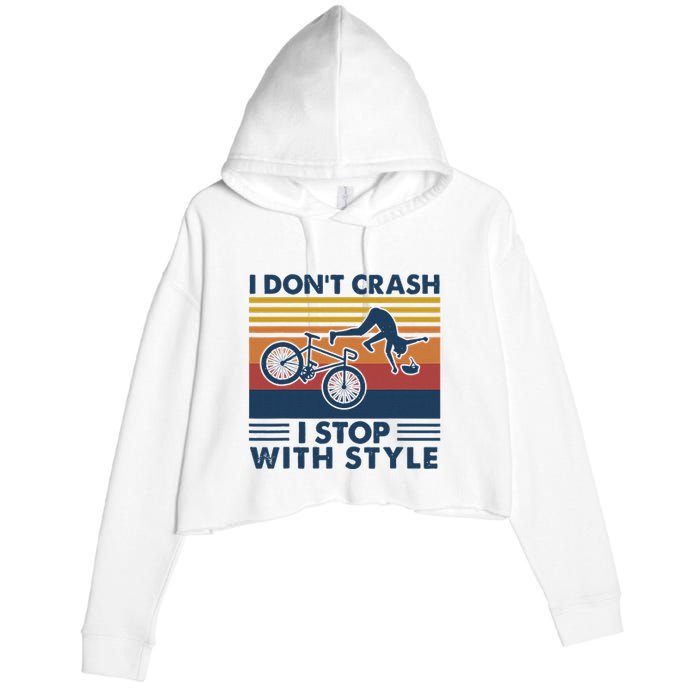 I DonT Crash I Stop With Style Bicycle Funny Crop Fleece Hoodie