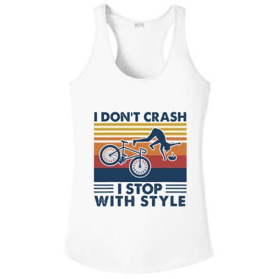 I DonT Crash I Stop With Style Bicycle Funny Ladies PosiCharge Competitor Racerback Tank