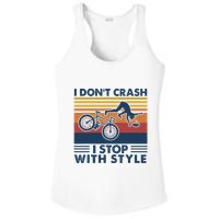 I DonT Crash I Stop With Style Bicycle Funny Ladies PosiCharge Competitor Racerback Tank