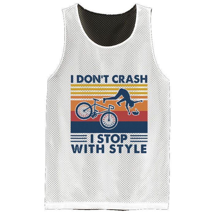 I DonT Crash I Stop With Style Bicycle Funny Mesh Reversible Basketball Jersey Tank