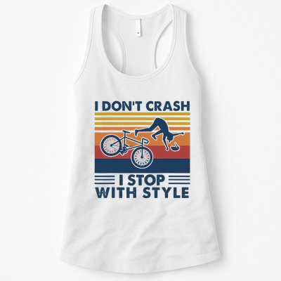 I DonT Crash I Stop With Style Bicycle Funny Womens Tank Top