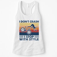 I DonT Crash I Stop With Style Bicycle Funny Womens Tank Top