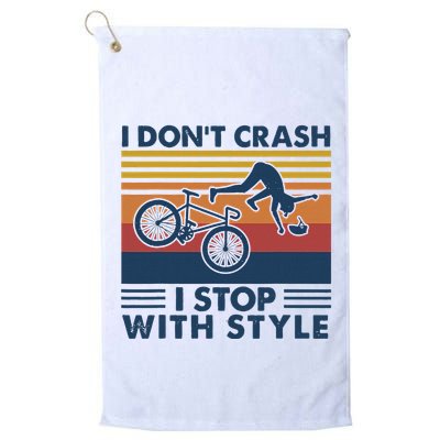 I DonT Crash I Stop With Style Bicycle Funny Golf Towel