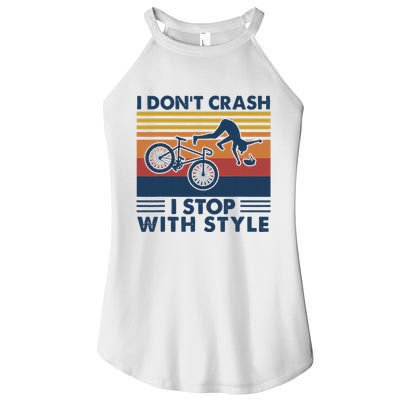 I DonT Crash I Stop With Style Bicycle Funny Women's Perfect Tri Rocker Tank